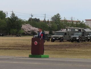 写真：陸上自衛隊久居駐屯地開設七十四周年記念行事 挨拶
