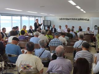 写真:二級河川岩田川改修促進協議会総会 挨拶(伊勢湾海洋スポーツセンター)