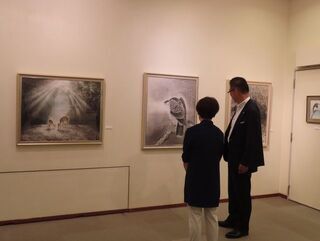 写真：二夕月春光水墨画展 鑑賞（三重画廊）