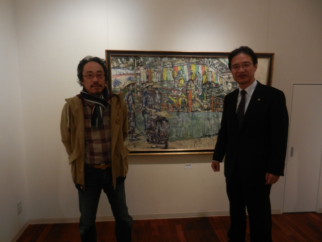 田村公男さん個展「一身田を描く」鑑賞