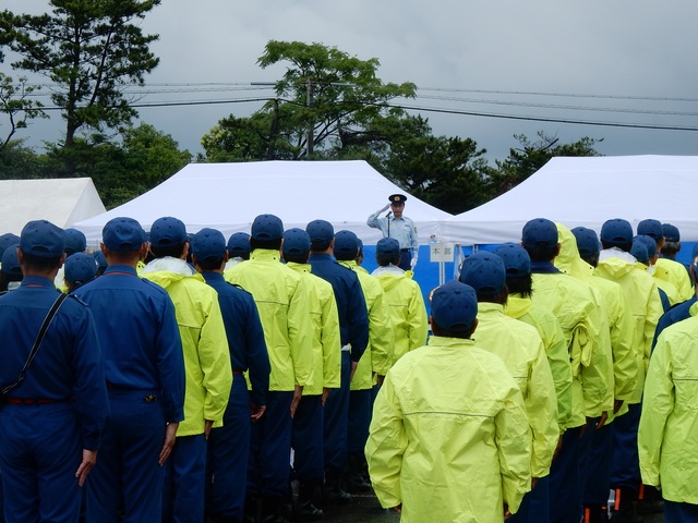 津市消防団夏期訓練