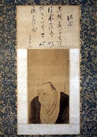 紙本淡彩　谷川士清肖像画像