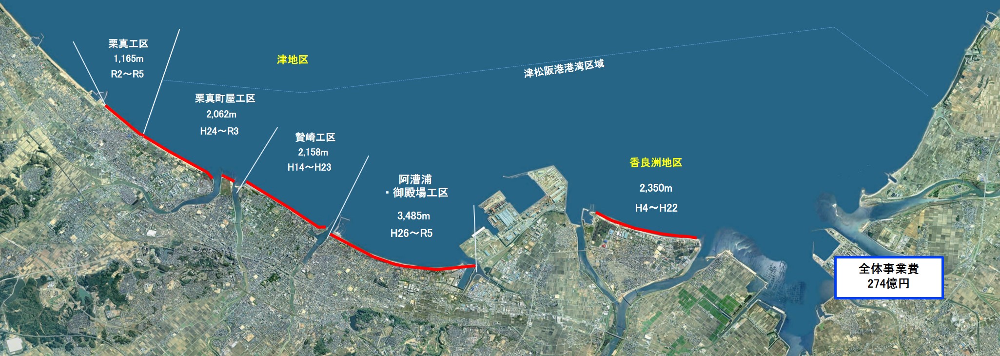 津松坂港海岸堤防整備箇所