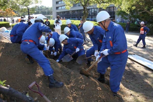 土砂災害訓練のようす