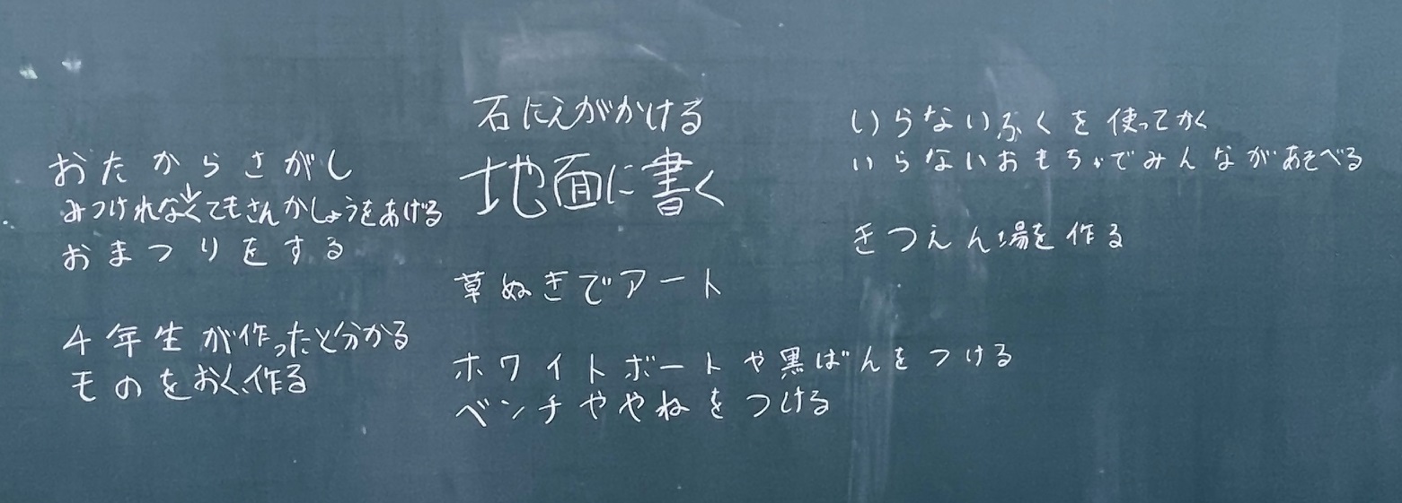 こどもたちの意見(黒板)